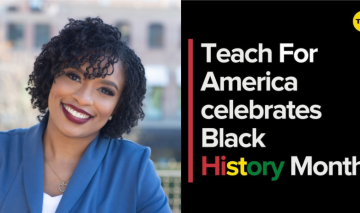 Image of Nautrie Jones and text 'Teach For America celebrates Black History Month'